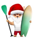 Cute Dog Santa on a beach holidays. Royalty Free Stock Photo