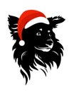 Cute dog with santa hat christmas time vector Royalty Free Stock Photo