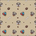 Cute dog seamless pattern background