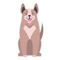 Cute Dog Seating Cartoon Flat Vector Icon