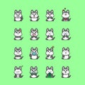 cute dog Siberian Husky emoticon expression