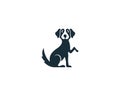 Cute Dog Sitting And Shaking Hand Logo Icon Design Royalty Free Stock Photo