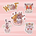 Cute Dog Sticker Collection Royalty Free Stock Photo