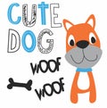 cute dog woof print vector art