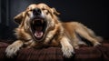 cute dog yawning Royalty Free Stock Photo