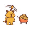 cute doge coin mining illustration. animal flat cartoon style illustration icon premium vector logo mascot suitable for web design