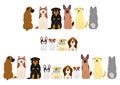 Cute dogs border set Royalty Free Stock Photo