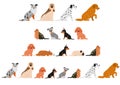 Cute dogs border set Royalty Free Stock Photo