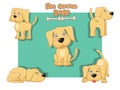 Cute Dogs Cartoon Characters Set. Vector illustration With Cartoon Funny Animal Frame Royalty Free Stock Photo