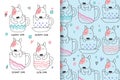 Cute dogs are hand drawn with editable patterns