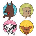Cute dogs icon set Royalty Free Stock Photo
