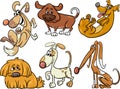 Cute dogs set cartoon illustration