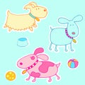 Cute Dogs Vector Illustration