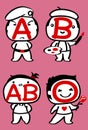 Cute dolls of blood type Royalty Free Stock Photo
