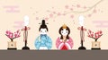 Cute dolls for the Girl`s festival, doll festival Royalty Free Stock Photo