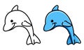 Cute dolphin coloring page for kids Royalty Free Stock Photo