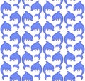 Cute dolphin fish marine seamless vector pattern Royalty Free Stock Photo