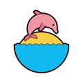 Cute dolphin isolated icon Royalty Free Stock Photo