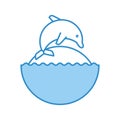 Cute dolphin isolated icon Royalty Free Stock Photo