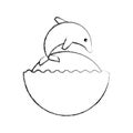 Cute dolphin isolated icon Royalty Free Stock Photo
