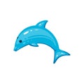 Cute dolphin jumping vector illustration, isolated, on white background. Image of image of happy dolphins toy. Royalty Free Stock Photo