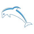 Cute dolphin silhouette icon Royalty Free Stock Photo
