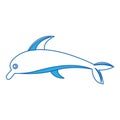 Cute dolphin silhouette icon Royalty Free Stock Photo