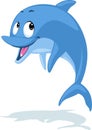 Cute dolphin vector illustration - flat design