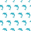 Cute dolphins seamless pattern background, summer print for textile and card design Royalty Free Stock Photo