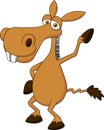 Cute donkey cartoon waving Royalty Free Stock Photo