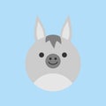 Cute donkey round vector icon Royalty Free Stock Photo