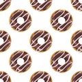 Cute donuts with colorful glazing seamless pattern .