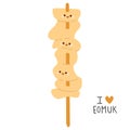 Cute  doodle asian food eomuk Royalty Free Stock Photo