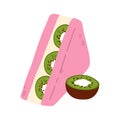 Cute doodle asian food fruit sando