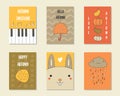 Cute doodle autumn cards