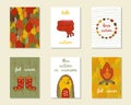 Cute doodle autumn cards, brochures