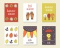 Cute doodle autumn cards