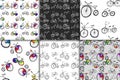 Cute doodle bicycle set Royalty Free Stock Photo