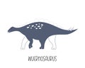 Cute Doodle blue isolated dinosaur Wuerhosaurus Royalty Free Stock Photo