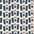 Photo camera vector colorful flat seamless pattern Royalty Free Stock Photo
