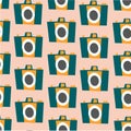 Photo camera vector colorful flat seamless pattern Royalty Free Stock Photo