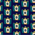 Photo camera vector colorful flat seamless pattern Royalty Free Stock Photo
