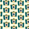 Photo camera vector colorful flat seamless pattern Royalty Free Stock Photo