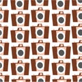 Photo camera vector colorful flat seamless pattern Royalty Free Stock Photo