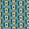 Photo camera vector colorful flat seamless pattern Royalty Free Stock Photo