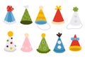 cute doodle colored party hats