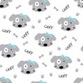 Cute doodle dogs seamless pattern Royalty Free Stock Photo