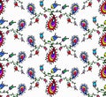 Cute doodle floral seamless pattern