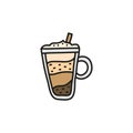 Cute doodle layered coffee drink or milkshake. Royalty Free Stock Photo