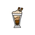 Cute doodle layered coffee drink or milkshake. Royalty Free Stock Photo